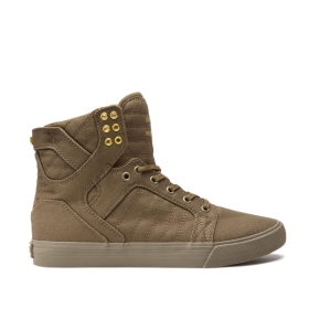 Supra Mens SKYTOP High Top Shoes Olive | US-27519